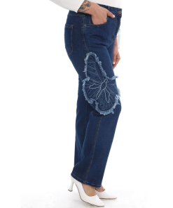 Women butterfly denim pants