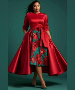 Elagent silk floral Dress