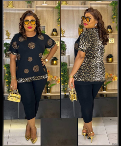 Leopard print two piece women