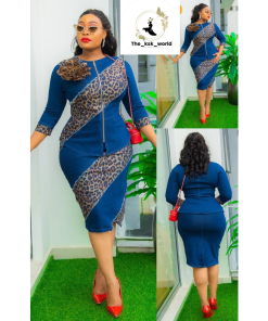 Bold leopard on denim women two piece