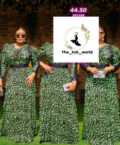 Green Leopard print dress