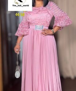 women pink breathable party dress