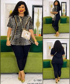 Loepard print casual 2 piece