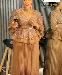Elegant pleted party outfit
